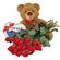 red roses with teddy and chocolates. Uruguay